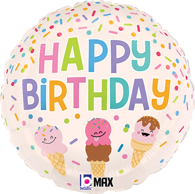 Std Birthday Ice Cream Cones Balloon
