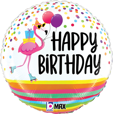 Std Birthday Flamingo Balloon