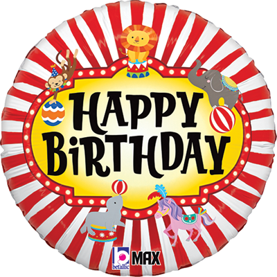 Std Birthday Circus Animals Balloon