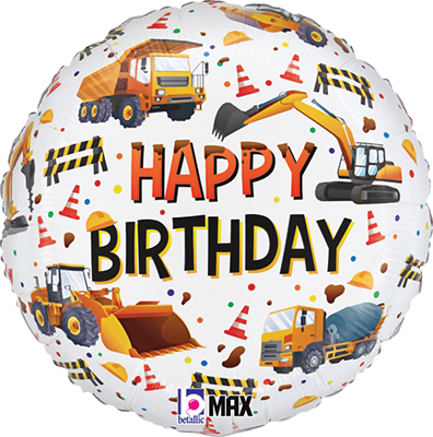 Std Birthday Construction Equipment Balloon
