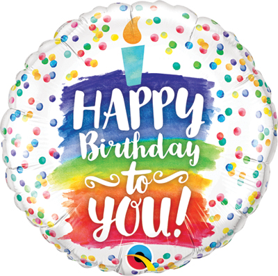 Std Birthday Rainbow Cake Balloon