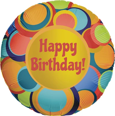 Std Birthday Retro Rings Balloon