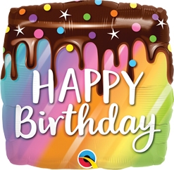 Std Birthday Rainbow Drip Cake Balloon