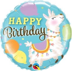 Std Birthday Llama Balloon