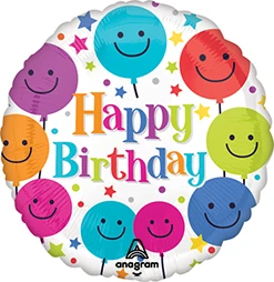 Std Birthday Smiley Balloon