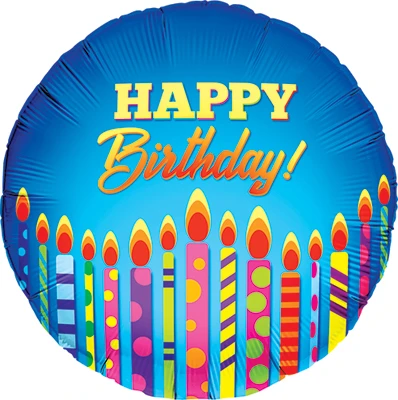 Std Birthday Colorful Candles Balloon