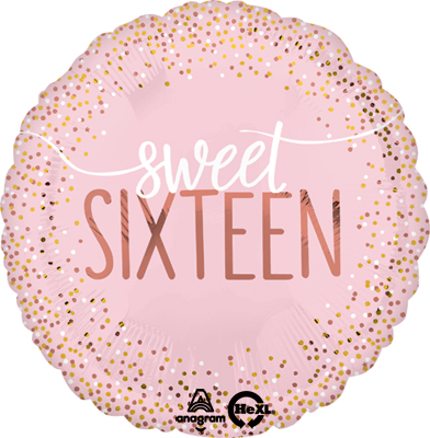 Std Birthday Sixteen Blush Balloon