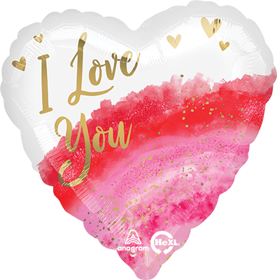 Std I Love You Watercolor Geode Balloon