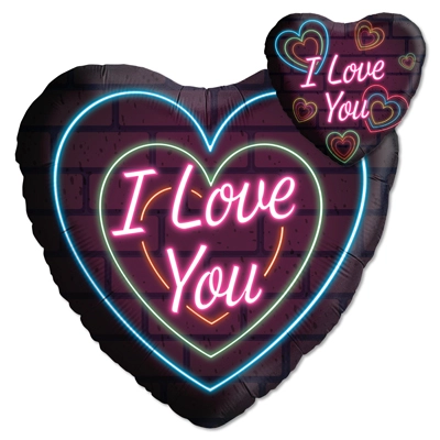 Std Love You Neon Hearts