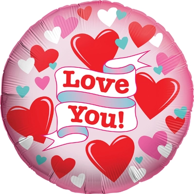 Std Love You Hearts & Ribbon