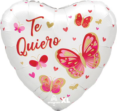 Std Te Quiero Satin Luxe Butterflies Balloon