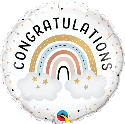 Std Congratulations Boho Rainbow Balloon