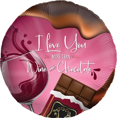 Std Love More Than Wine & Chocolate Balloon