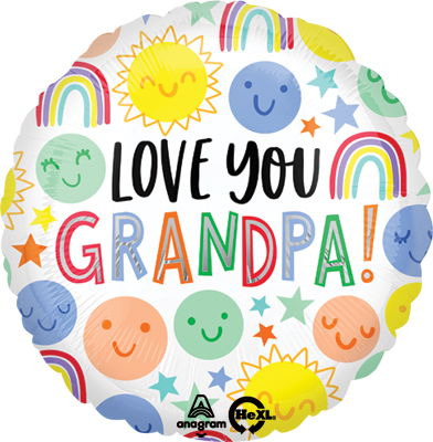 Std Love You Grandpa Happy Faces Balloon