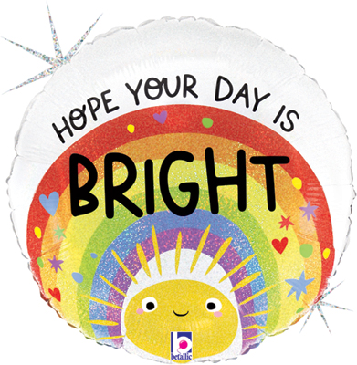 Std Bright Day Rainbow Sun Holographic Balloon