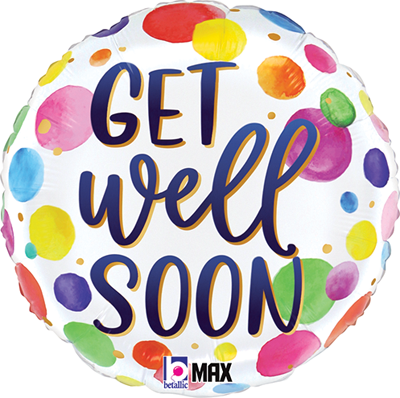 Std Get Well Watercolor Dots Balloon