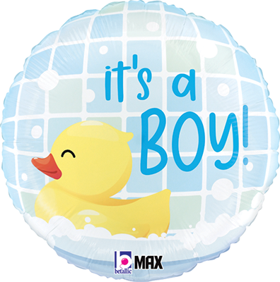 Std It's a Boy Rubber Ducky Balloon