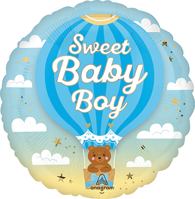 Std Baby Boy Blue Hot Air Balloon