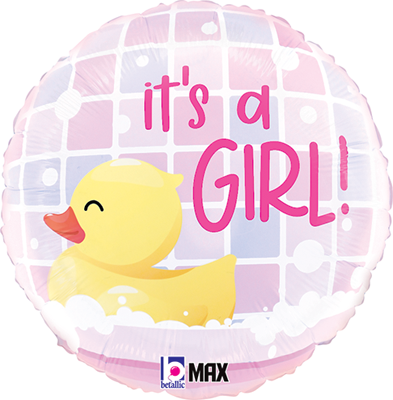 Std It's a Girl Rubber Ducky Balloon