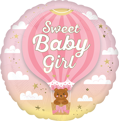 Std Baby Girl Pink Hot Air Balloon