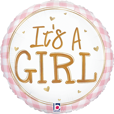 Std Baby Girl Gingham Balloon