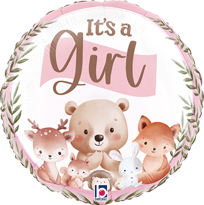 Std Woodland It's a Girl Balloon
