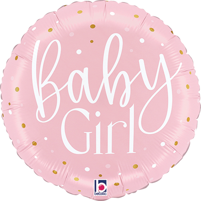 Std Baby Girl Pink Dots Balloon