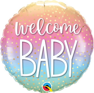 Std Welcome Baby Confetti Dots Balloon