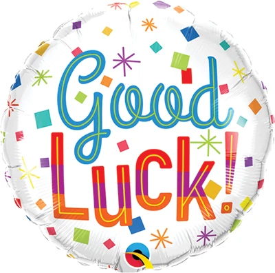 Std Good Luck Colorful Confetti Balloon