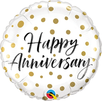 Std Anniversary Gold Dots Balloon