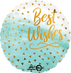 Std Best Wishes Gold Confetti Balloon
