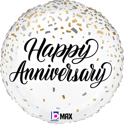 Std Anniversary Metallic Confetti Balloon