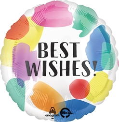 Std Best Wishes Painted Swoosh Balloon