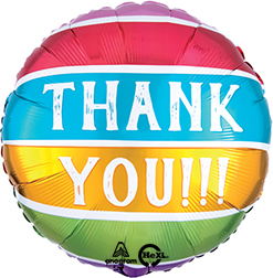 Std Thank You Striped Colors Balloon