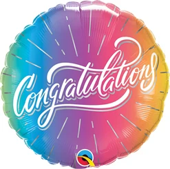 Std Congratulations Vibrant Ombre Balloon
