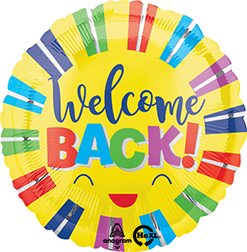 Std Welcome Back Colorful Stripes Balloon