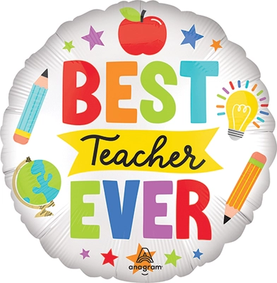 Std Satin Best Teacher Ever Icons Balloon