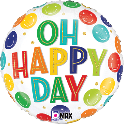 Std Oh Happy Day Smiley Balloon