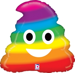 Shape Rainbow Poop Emoticon Balloon