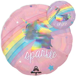 Std Iridescent Magical Rainbow Unicorn Hologrpahic Balloon