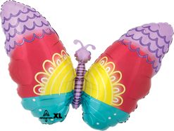 26 Inch Std Shape Pastel Tie Dye Butterfly Balloon