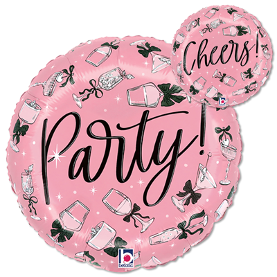 Std Black Bow Party Drinks Balloon