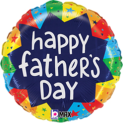 Std Fathers Day Bursting Colors Balloon