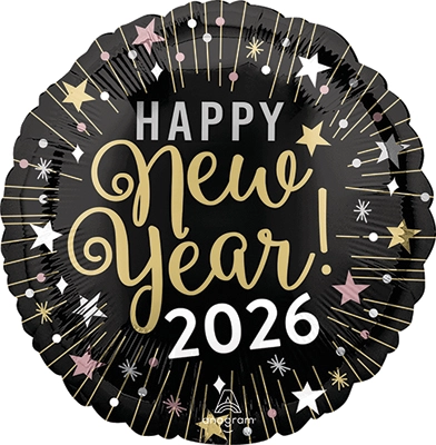 Std New Year 2026 Celebration Holographic Balloon