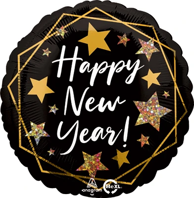Std New Year Gold Sparkle Balloon