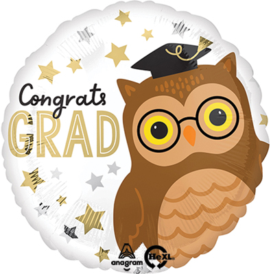 18 Inch Grad Congrats Owl Balloon