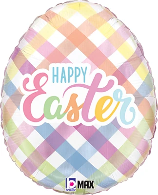 Shape Easter Egg Plaid Balloon