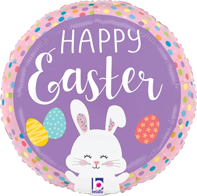 Std Easter Bunny Dots Balloon