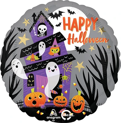 Std Happy Halloween Haunted House Balloon
