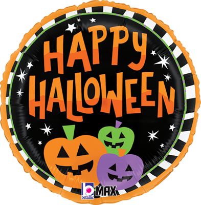 Std. Halloween Striped Pumpkins Balloon